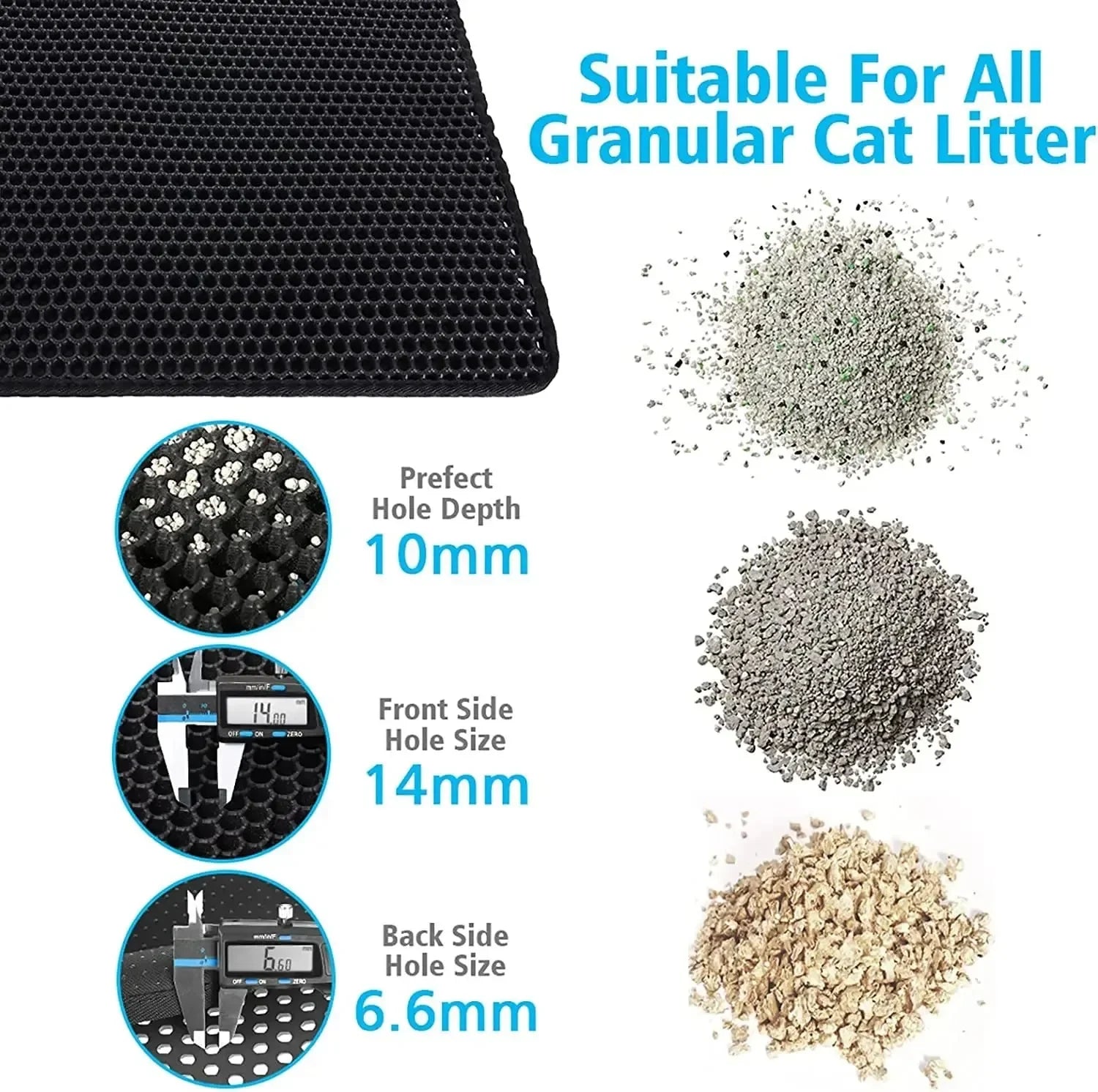 Tapis litière chat double couche avec technologie de pointe anti-projection de litière