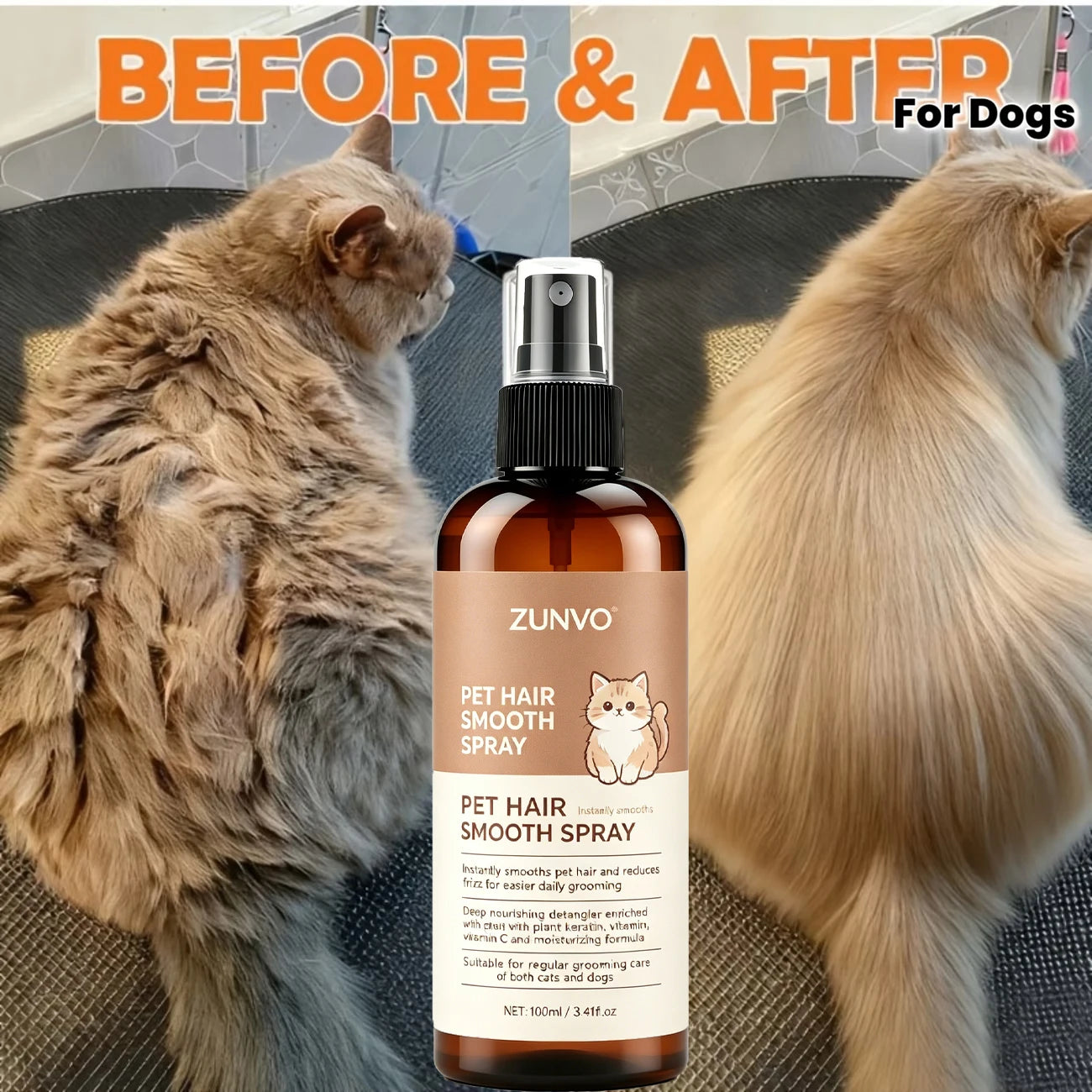 Shampooing sec sans rinçage pour chiens et chats, formule sans eau