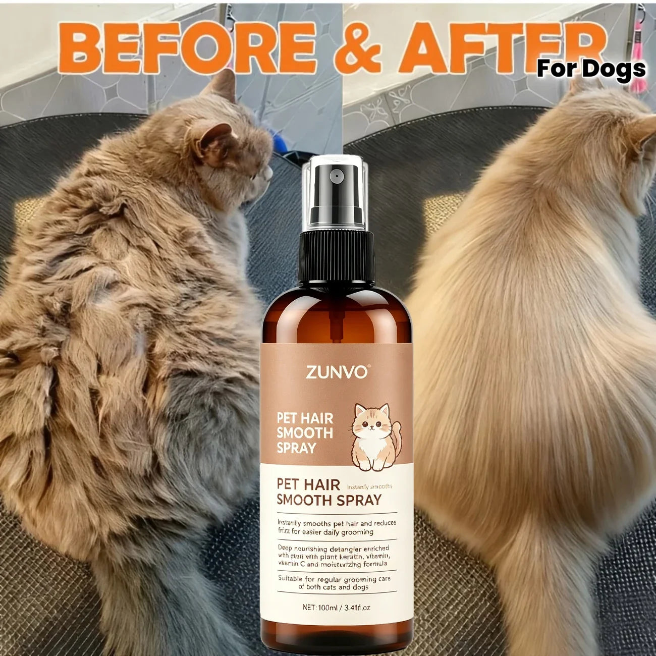 No-Rinse Dry Shampoo For Dogs & Cats, Water-Free Formula For Convenient Pet Cleaning