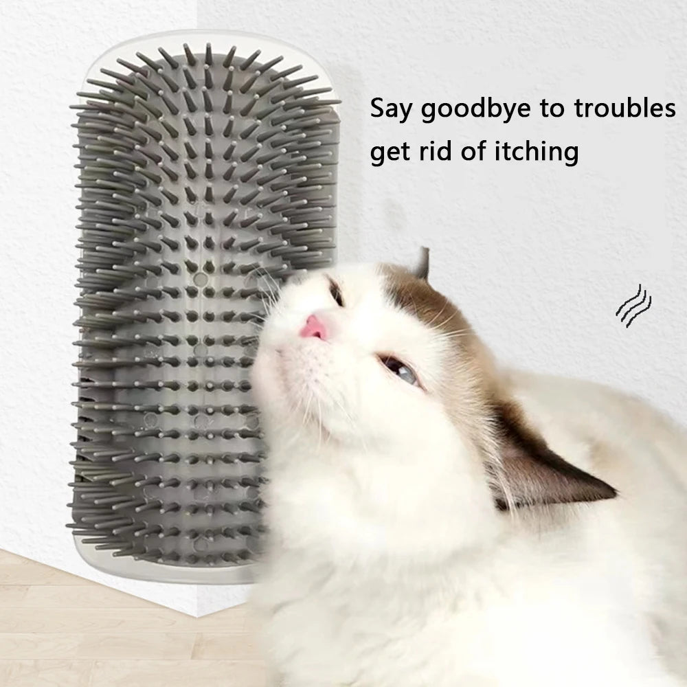 Self Message Cat Brush Toy With Catnip