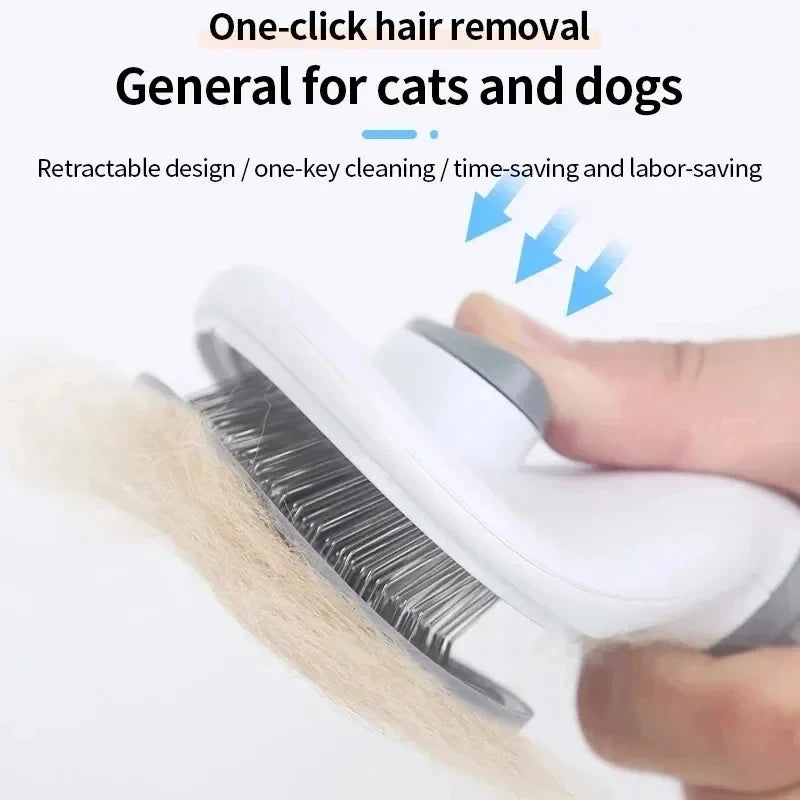 Brosse anti-poil auto-nettoyante pour animaux de compagnie