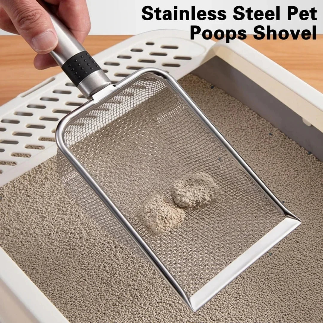Stainless Steel Cat Litter Scoop – Durable, Easy Clean, Ergonomic Handle, Rust-Resistant.