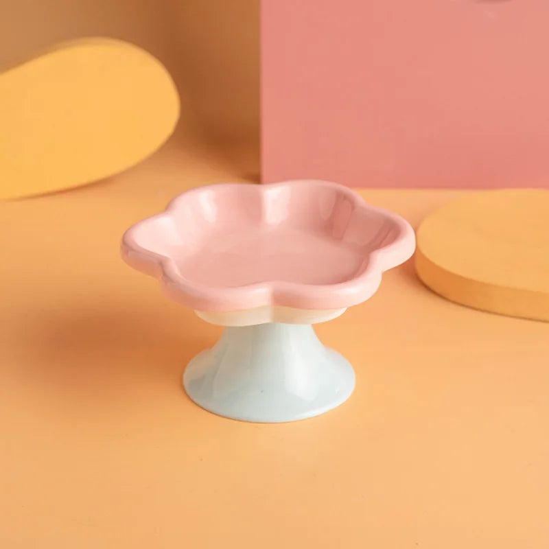 Ceramic Elevated Cat Bowl For Neck Protection