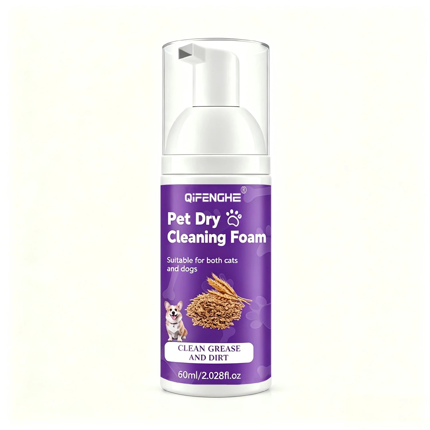 Shampoing Sec pour Chiens et Chats - Mousse Sans Eau, Sans Rinçage, Désodorisant et Nettoyant pour Chiot et Chaton