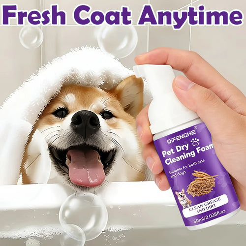 Pet Dry Shampoo for Dogs & Cats - Waterless Foam No Rinse