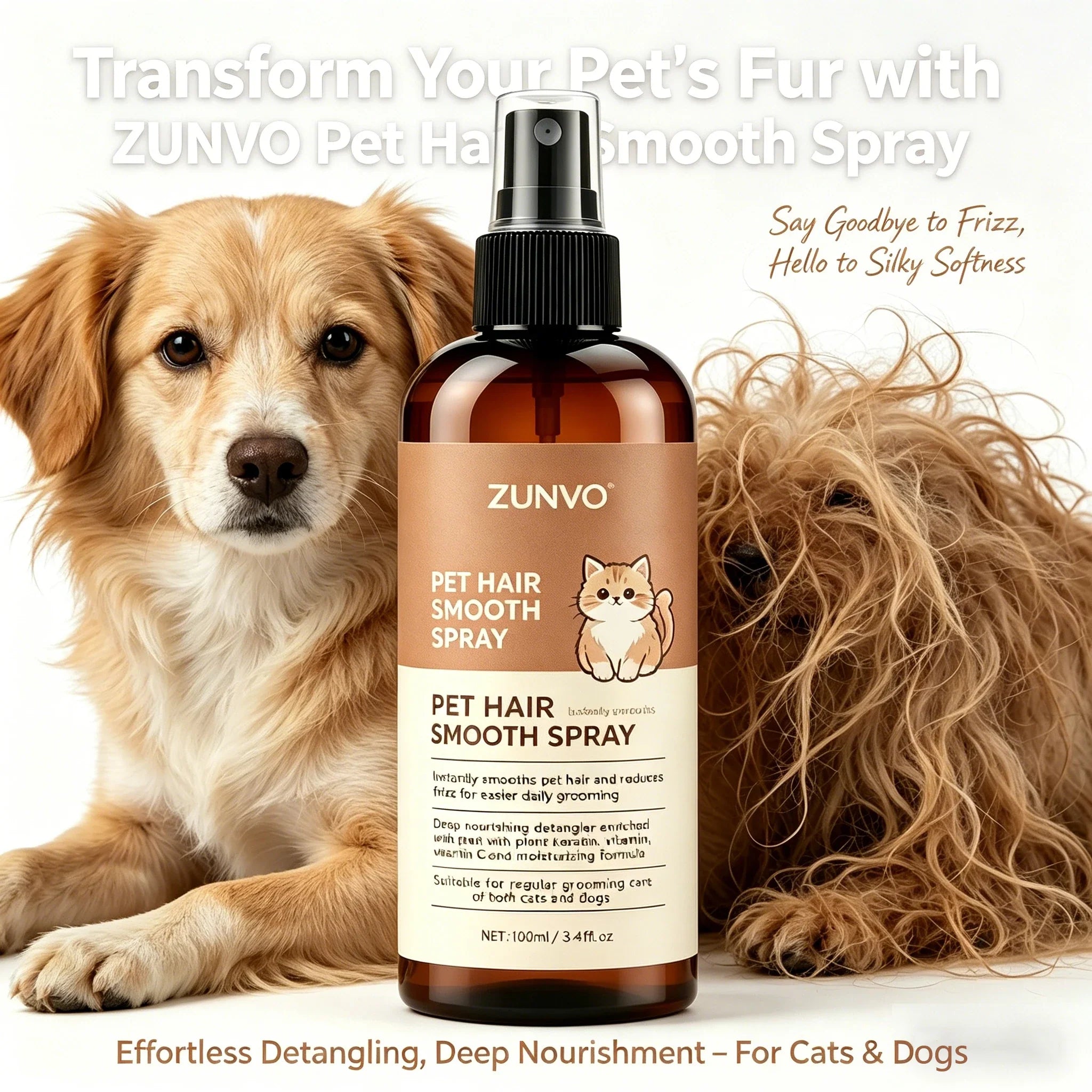 No-Rinse Dry Shampoo For Dogs & Cats, Water-Free Formula For Convenient Pet Cleaning